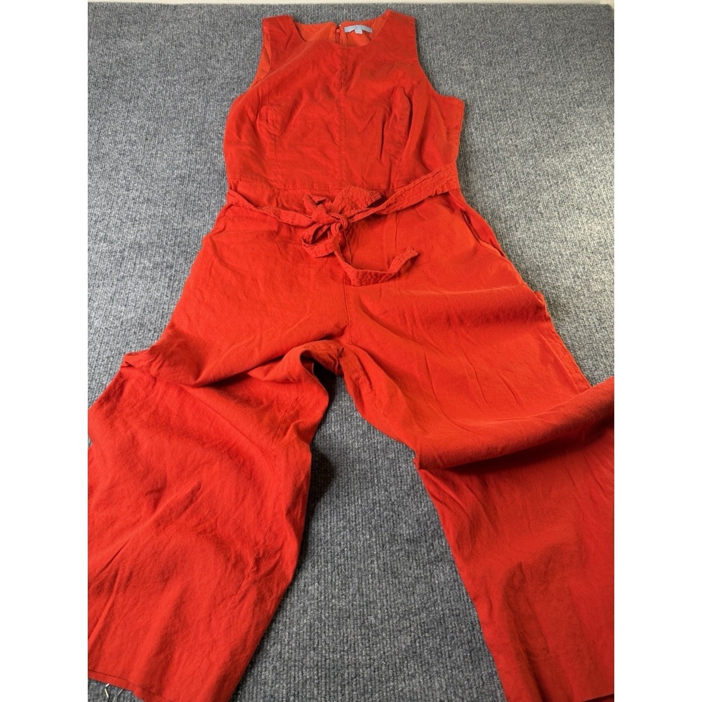 Antonio Melani Red Jumpsuit Women's Size 12 Wide Leg Sleeveless Tie‎ Waist
